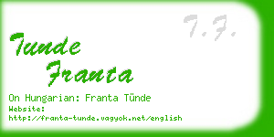 tunde franta business card