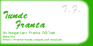 tunde franta business card